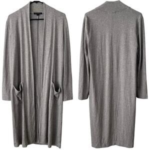 BANANA REPUBLIC Heather Gray Duster Cardigan Sweater Open Front Size Small